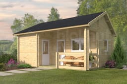 garage Blokhut Edelweiss geïmpregneerd | Inclusief fundamentbalken, shingles, startset en bezorging! - Tuindeco - 40.0866-DI - 510x600