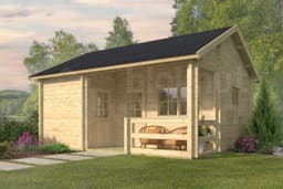 garage Blokhut Edelweiss geïmpregneerd | Inclusief fundamentbalken, shingles, startset en bezorging! - Tuindeco - 40.0866-DI - 510x600