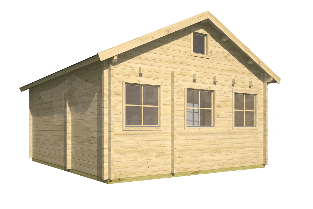 garage Blokhut Edelweiss geïmpregneerd | Inclusief fundamentbalken, shingles, startset en bezorging! - Tuindeco - 40.0866-DI - 510x600