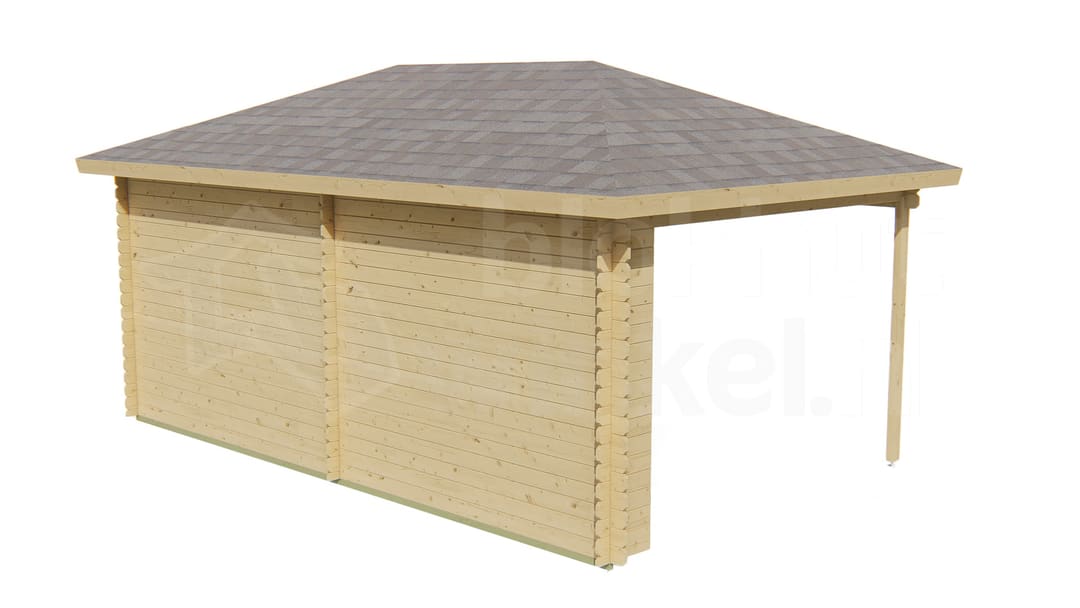 tuinhuis Blokhut Christoffer geïmpregneerd | Inclusief fundamentbalken, shingles en bezorging! - Tuindeco - 40.0883-DI - 350x300