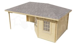 tuinhuis Blokhut Christoffer geïmpregneerd | Inclusief fundamentbalken, shingles en bezorging! - Tuindeco - 40.0883-DI - 350x300