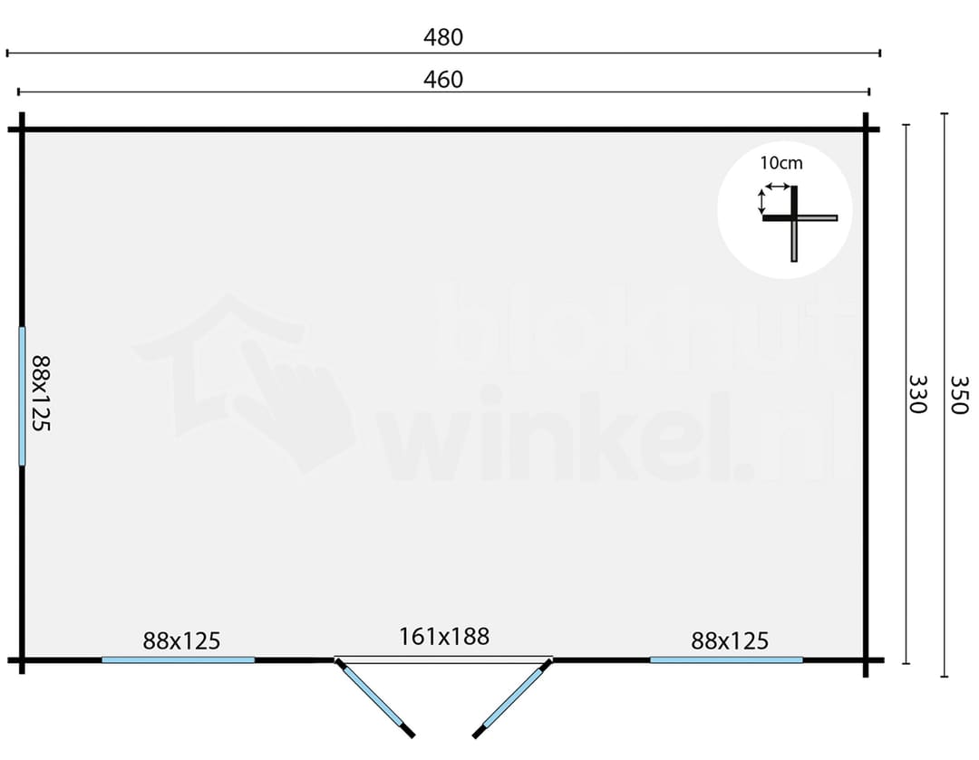 tuindeco actieblokhut Blokhut Tane geïmpregneerd | Inclusief fundamentbalken, shingles, startset en bezorging! - Tuindeco - 40.0899-DI - 480x350
