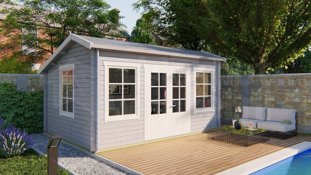 tuindeco actieblokhut Blokhut Tane geïmpregneerd | Inclusief fundamentbalken, shingles, startset en bezorging! - Tuindeco - 40.0899-DI - 480x350