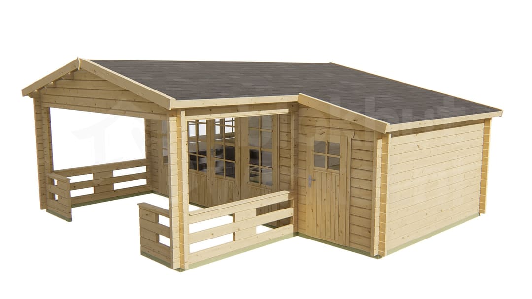 blokhut Blokhut Coventry | Inclusief fundamentbalken, shingles, startset en bezorging! - Tuindeco - 40.7003 - 590x340