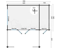 blokhut Blokhut Coventry | Inclusief fundamentbalken, shingles, startset en bezorging! - Tuindeco - 40.7003 - 590x340