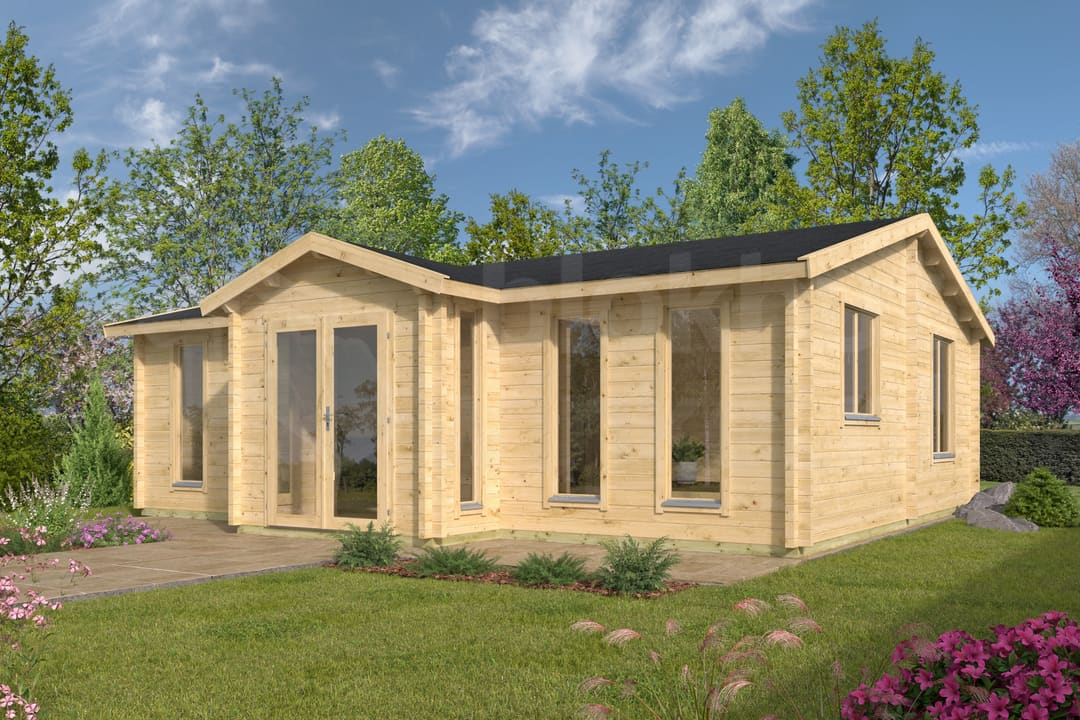 blokhut Blokhut Mullingar Geïmpregneerd | Inclusief fundamentbalken, shingles, startset en bezorging! - Tuindeco - 40.7310-DI - 850x790