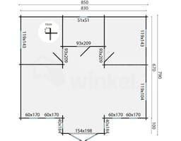 blokhut Blokhut Mullingar Geïmpregneerd | Inclusief fundamentbalken, shingles, startset en bezorging! - Tuindeco - 40.7310-DI - 850x790