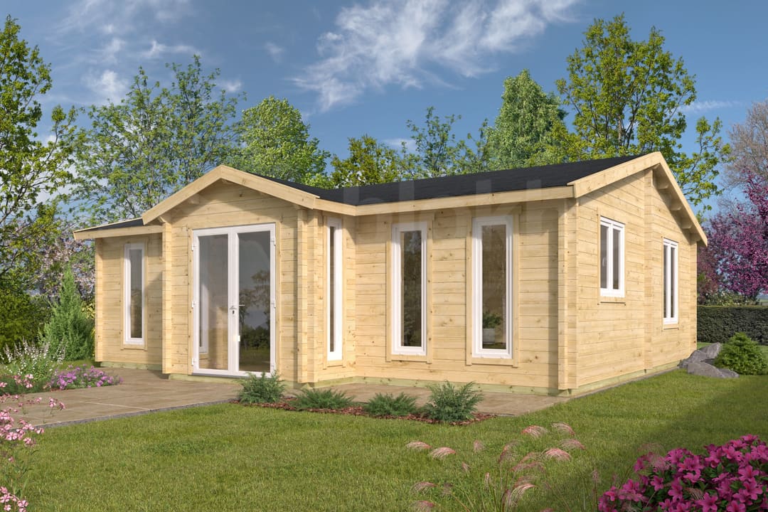 blokhut Blokhut Mullingar Geïmpregneerd | Inclusief fundamentbalken, shingles, startset en bezorging! - Tuindeco - 40.7310-DI - 850x790