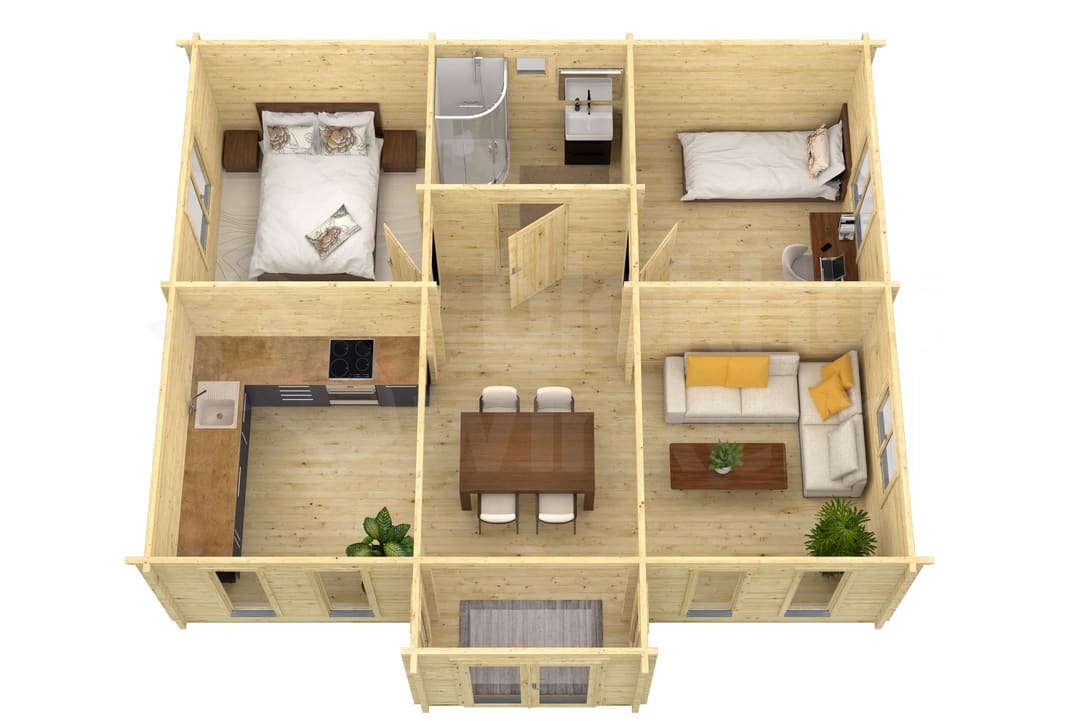 blokhut Blokhut Mullingar Geïmpregneerd | Inclusief fundamentbalken, shingles, startset en bezorging! - Tuindeco - 40.7310-DI - 850x790