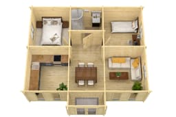 blokhut Blokhut Mullingar Geïmpregneerd | Inclusief fundamentbalken, shingles, startset en bezorging! - Tuindeco - 40.7310-DI - 850x790
