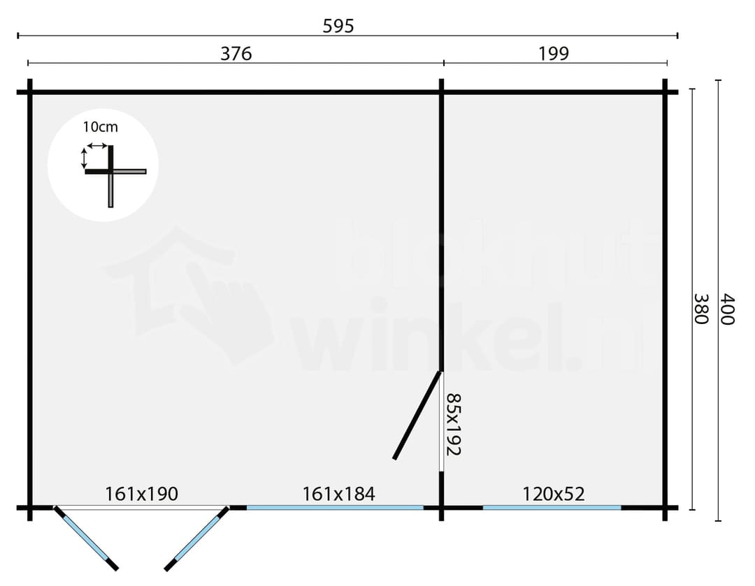 tuindeco actieblokhut Blokhut Flow geïmpregneerd | Inclusief fundamentbalken, easyroofing, startset en bezorging! - Tuindeco - 40.0759-DI - 595x400