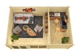 tuindeco actieblokhut Blokhut Flow geïmpregneerd | Inclusief fundamentbalken, easyroofing, startset en bezorging! - Tuindeco - 40.0759-DI - 595x400