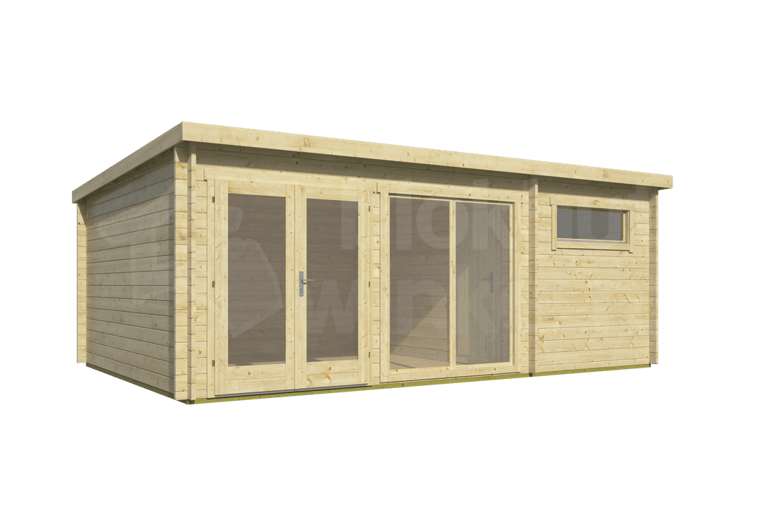 tuindeco actieblokhut Blokhut Flow geïmpregneerd | Inclusief fundamentbalken, easyroofing, startset en bezorging! - Tuindeco - 40.0759-DI - 595x400