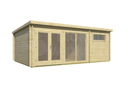 tuindeco actieblokhut Blokhut Flow geïmpregneerd | Inclusief fundamentbalken, easyroofing, startset en bezorging! - Tuindeco - 40.0759-DI - 595x400