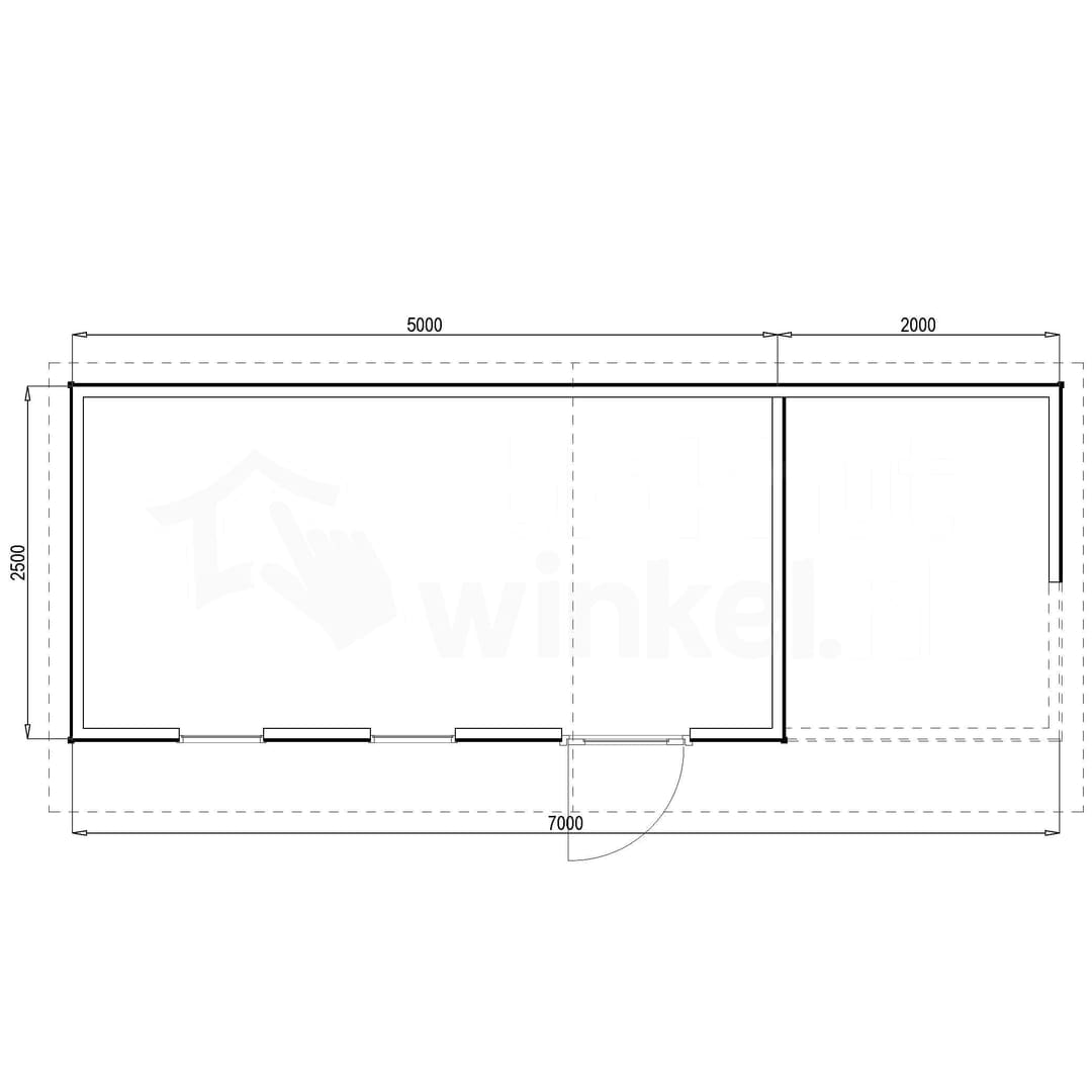 tuinhuis Providence 700x250 - Woodford - PROV7123 - 700x250