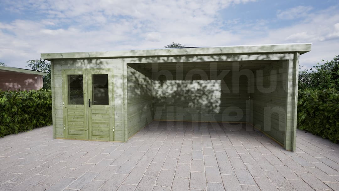 Blokhut Roosmarijn 200x300 + 400 Keteldruk geïmpregneerd | Inclusief EPDM, fundamentbalken en bezorging! - BHW Select - BL282030B40223 - 220x320