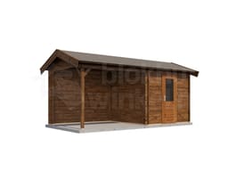 Lugarde Select Blokhut met Overkapping Markelo 250x250cm + 300cm - Behandeld