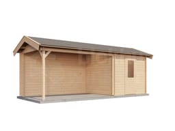 Lugarde Select Blokhut met Overkapping Oldenzaal 250x250cm + 400cm - Onbehandeld