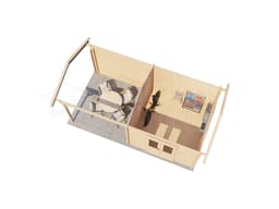 Lugarde Select Blokhut met Overkapping Raalte 300x300cm + 300cm - Onbehandeld