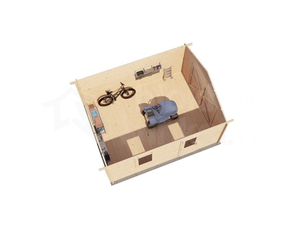 Lugarde Select Blokhut Kesteren met garagedeur 400x500cm - Onbehandeld