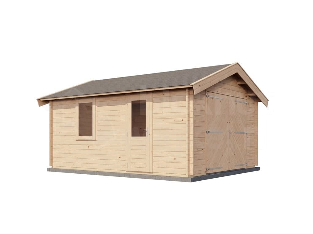 Lugarde Select Blokhut Kesteren met garagedeur 400x500cm - Onbehandeld