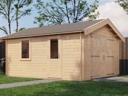 Lugarde Select Blokhut Kesteren met garagedeur 400x500cm - Onbehandeld