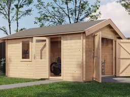 Lugarde Select Blokhut Kesteren met garagedeur 400x500cm - Onbehandeld