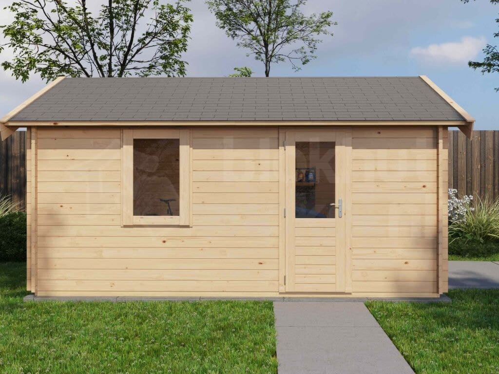 Lugarde Select Blokhut Kesteren met garagedeur 400x500cm - Onbehandeld