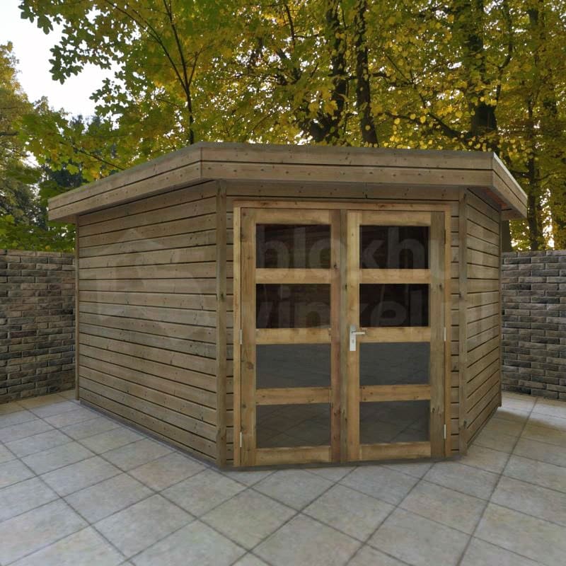 Woodford houtskeletbouw tuinhuis Bennington Comfort Corner 500x300