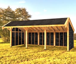 kapschuur Woodvision Kapschuur Modulair Eemland 750x230 (3 vakken) - Woodvision - WVKMEE750230 - 750x321