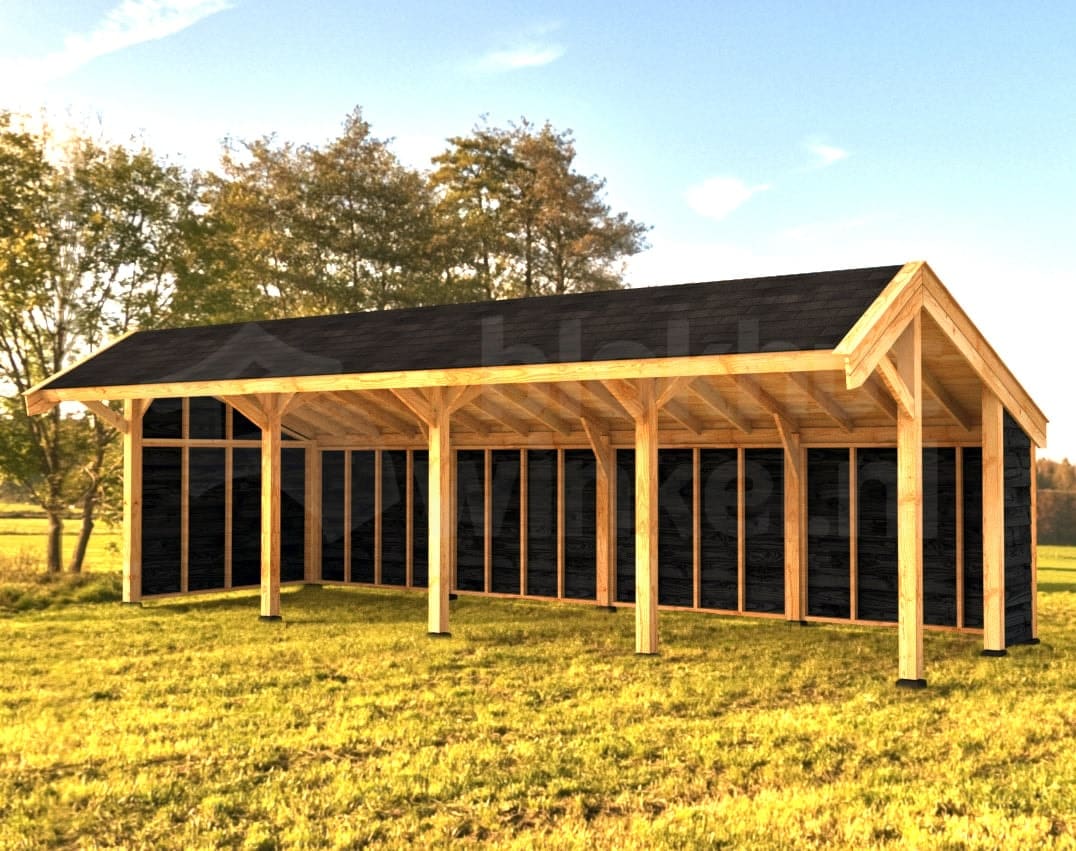 kapschuur Woodvision Kapschuur Modulair Salland 1400x310 (4 vakken) - Woodvision - WVKMSA1400310 - 1400x440