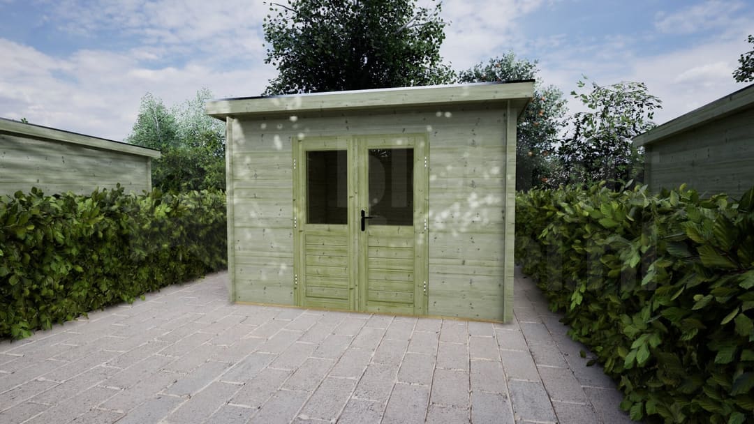 Blokhut Zonnebloem 300x300 Keteldruk geïmpregneerd | Inclusief EPDM, fundamentbalken en bezorging! - BHW Select - BL283030N00223 - 320x320