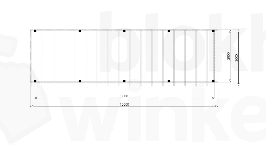 Plattegrond Douglas Overkapping Budget 1000x300