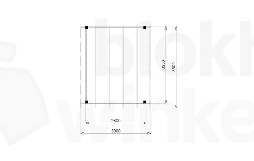 Plattegrond Douglas Overkapping Budget 300x350