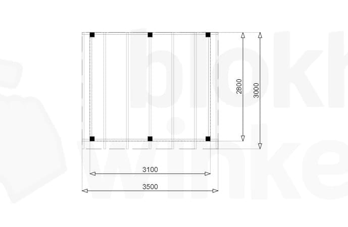 Plattegrond Douglas Overkapping Budget 350x300