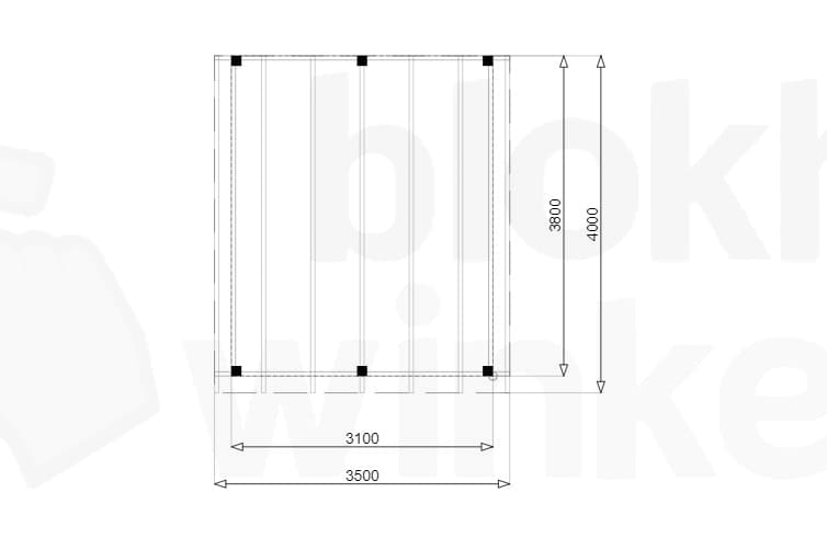 Plattegrond Douglas Overkapping Budget 350x400
