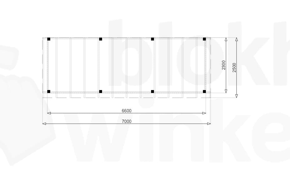 Plattegrond Douglas Overkapping Budget 700x250