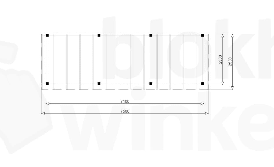 Plattegrond Douglas Overkapping Budget 750x250