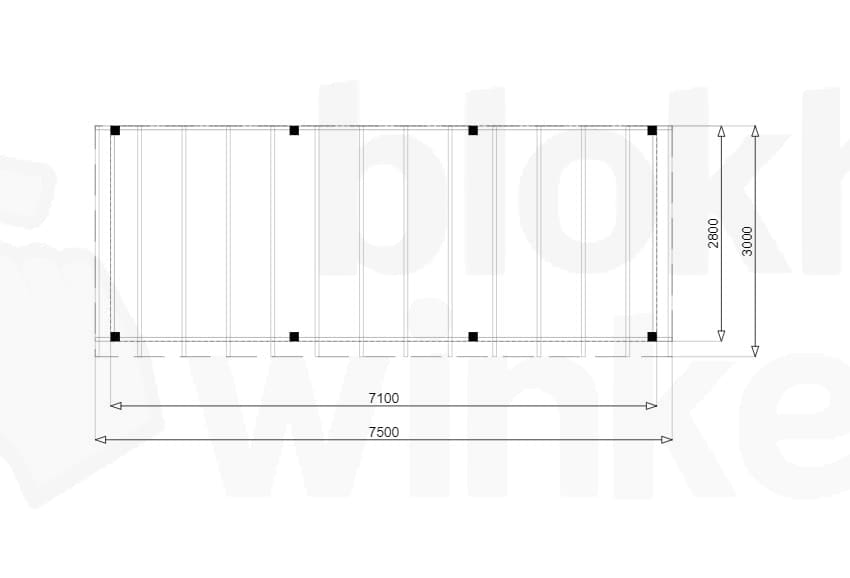 Plattegrond Douglas Overkapping Budget 750x300