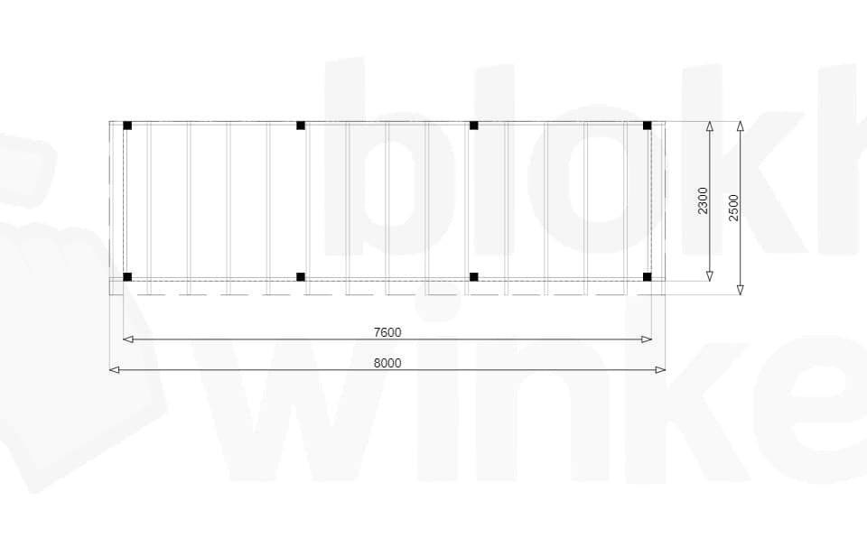 Plattegrond Douglas Overkapping Budget 800x250