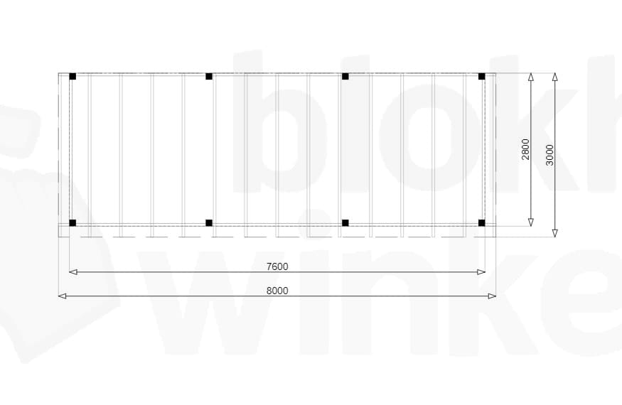 Plattegrond Douglas Overkapping Budget 800x300