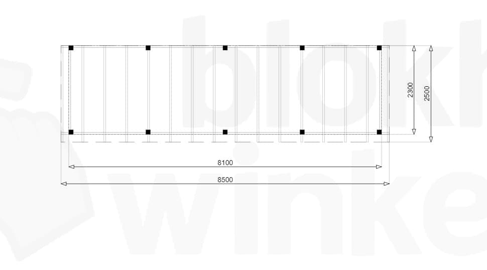 Plattegrond Douglas Overkapping Budget 850x250
