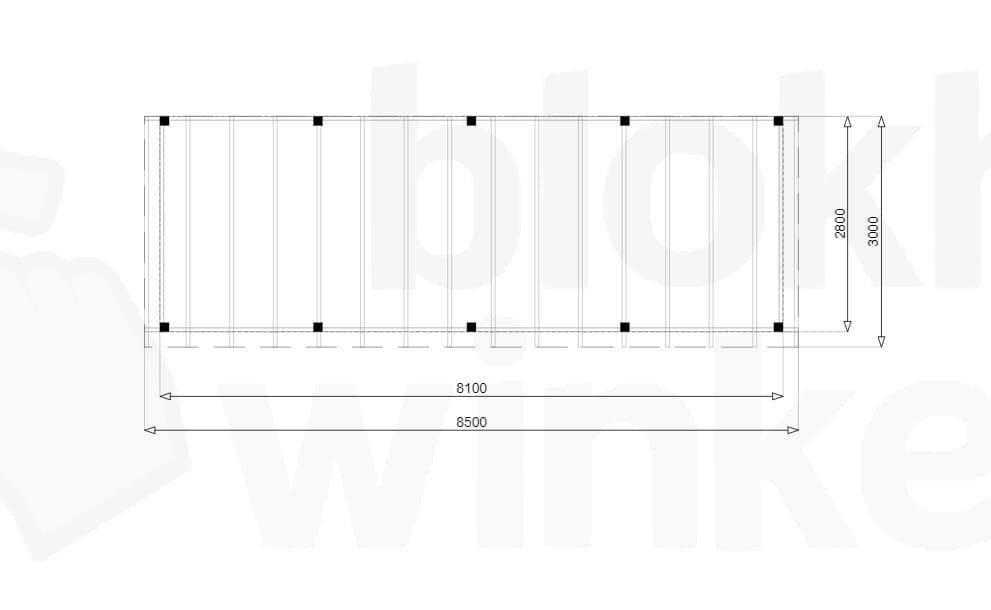 Plattegrond Douglas Overkapping Budget 850x300