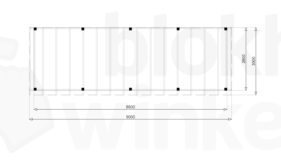 Plattegrond Douglas Overkapping Budget 900x300