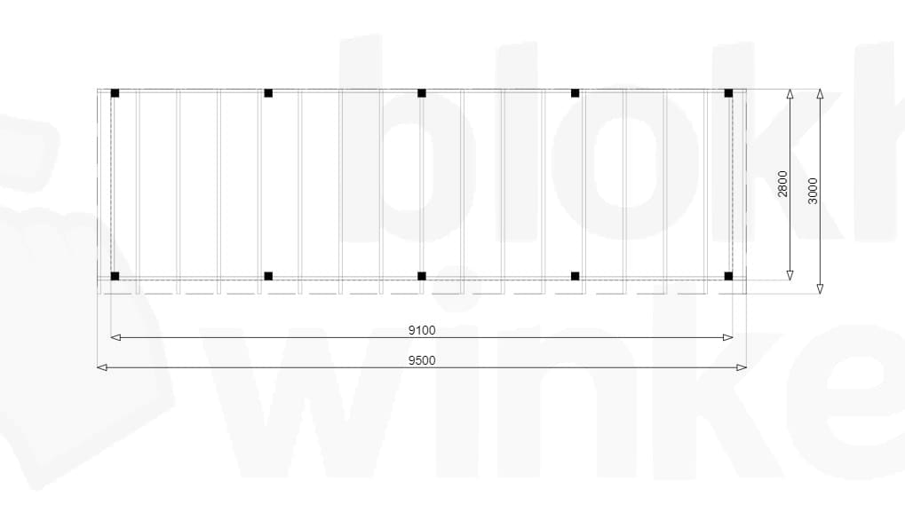 Plattegrond Douglas Overkapping Budget 950x300