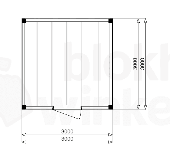Plattegrond Actie Douglas Tuinhuis 300x300cm