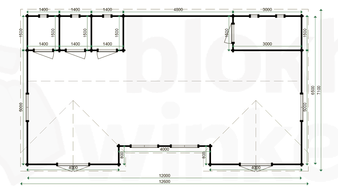 Plattegrond Lugarde Blokhut Apres Skihut geïmpregneerd