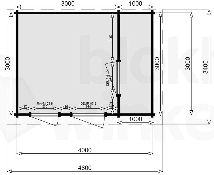 Plattegrond Tuinkantoor Compleet Downtown