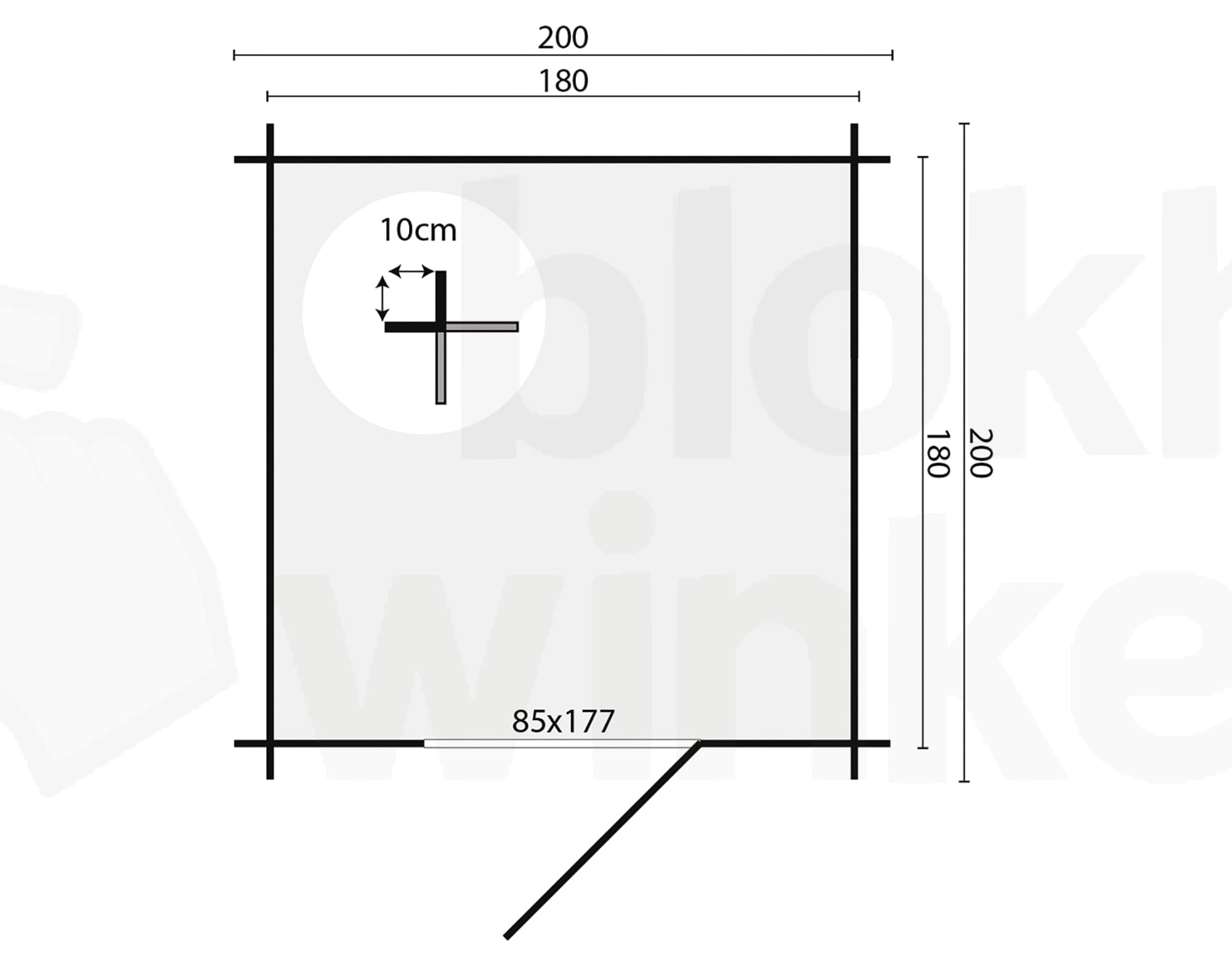 Plattegrond Blokhut Richard | Inclusief fundamentbalken, shingles, startset en bezorging!