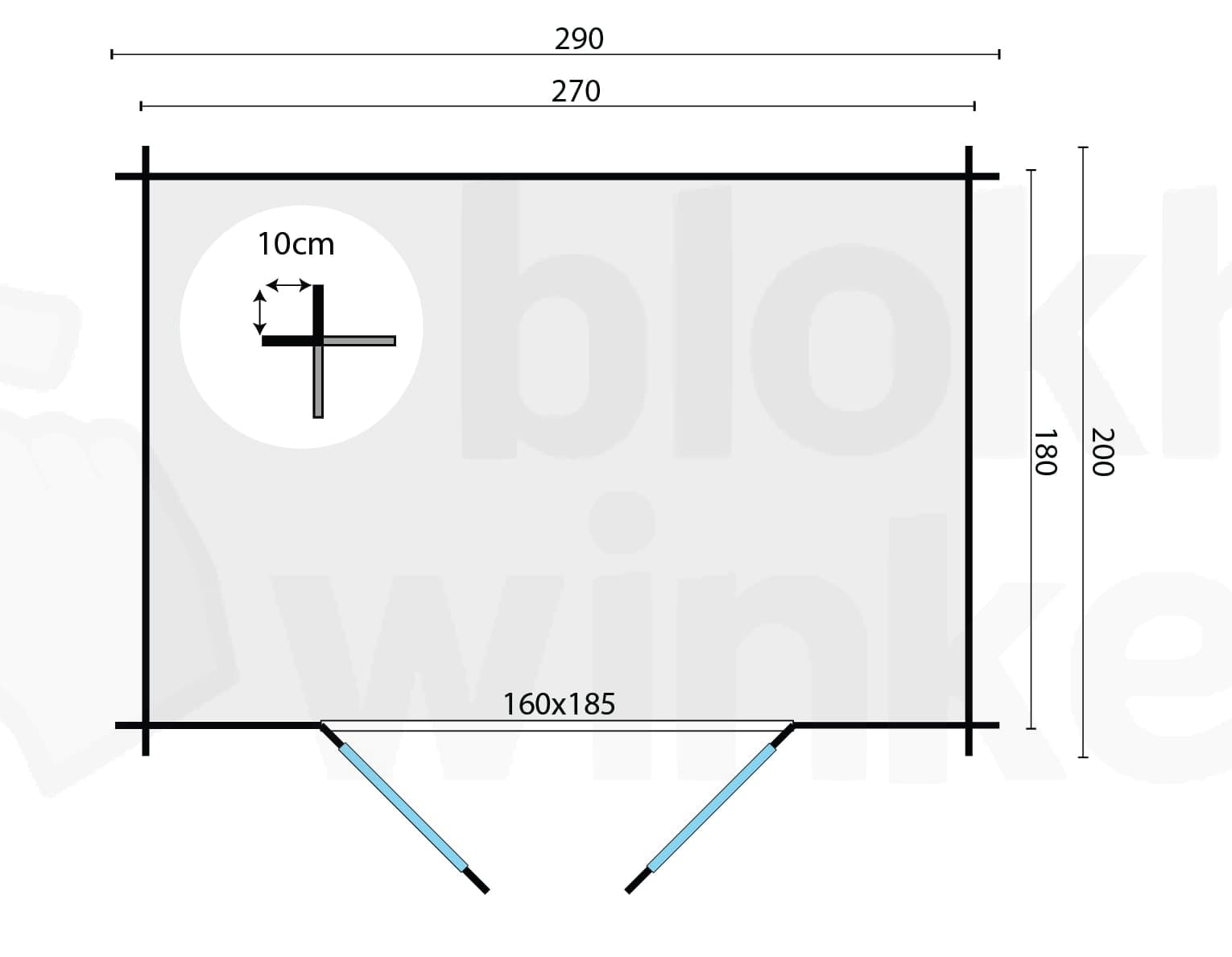 Plattegrond Blokhut Kris | Inclusief fundamentbalken, easyroofing, startset en bezorging!